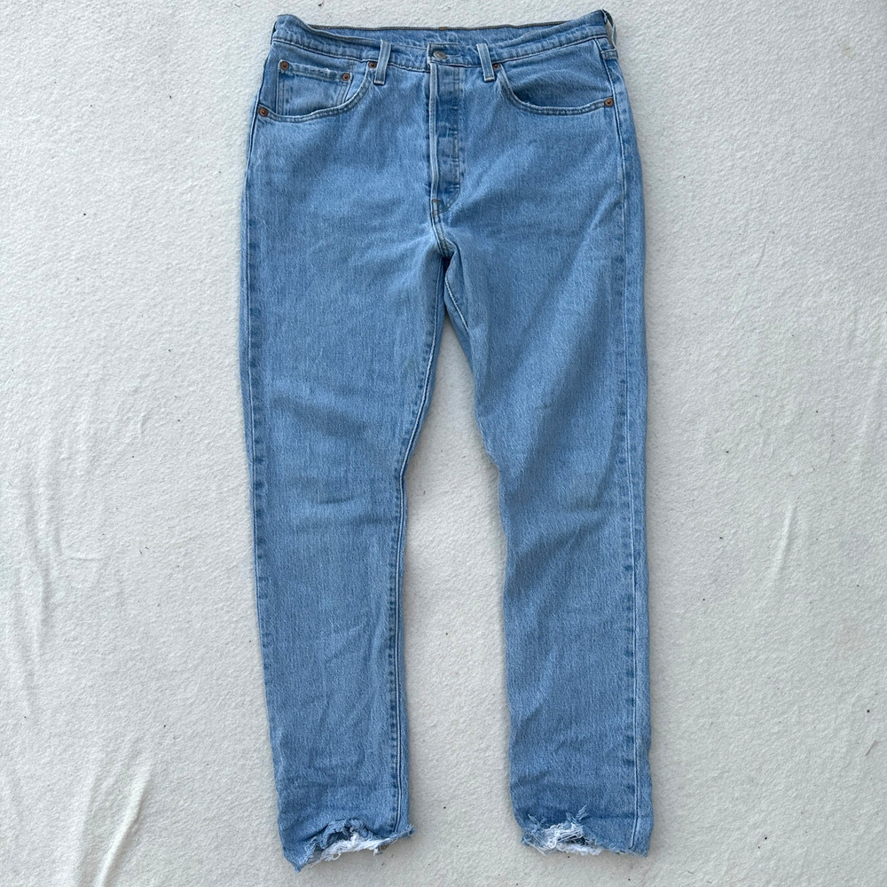 Levi's 501 S Skinny Filiforme Jeans Women's 31X30 Blue Button Fly Denim Pants